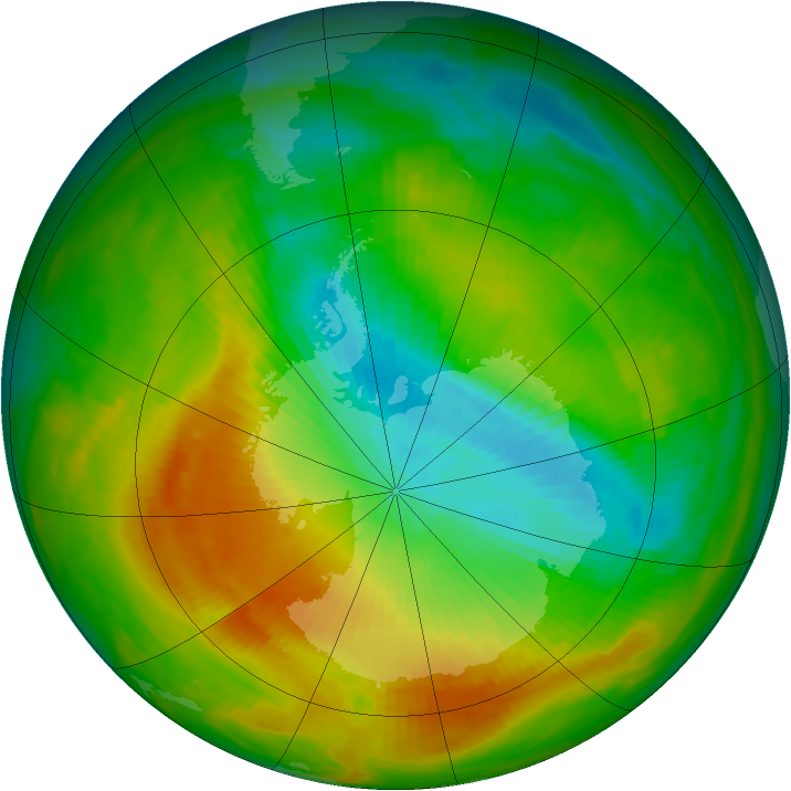 Antarctic ozone map for 08 November 1983
